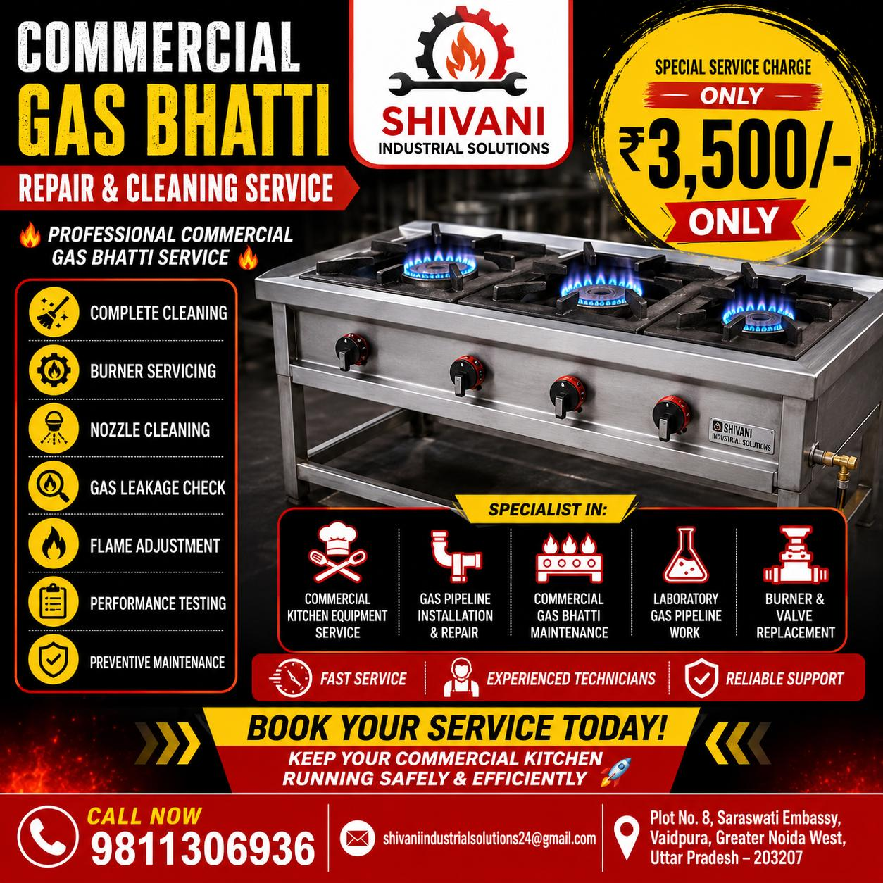 Commercial gas bhatti repair and cleaning service